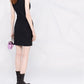 Elegant Sleeveless Side Logo Stitch Dress