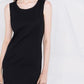 Elegant Sleeveless Side Logo Stitch Dress