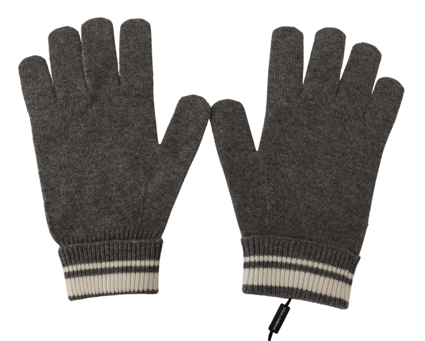 Elegant Cashmere Gloves with Crown Motifs