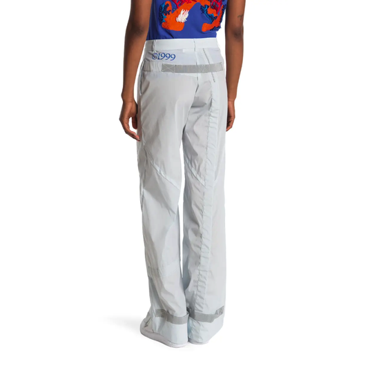 Light Blue Nylon Women Trouser