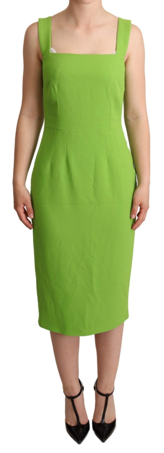 Sleek Square Neck Mid-Length Dress