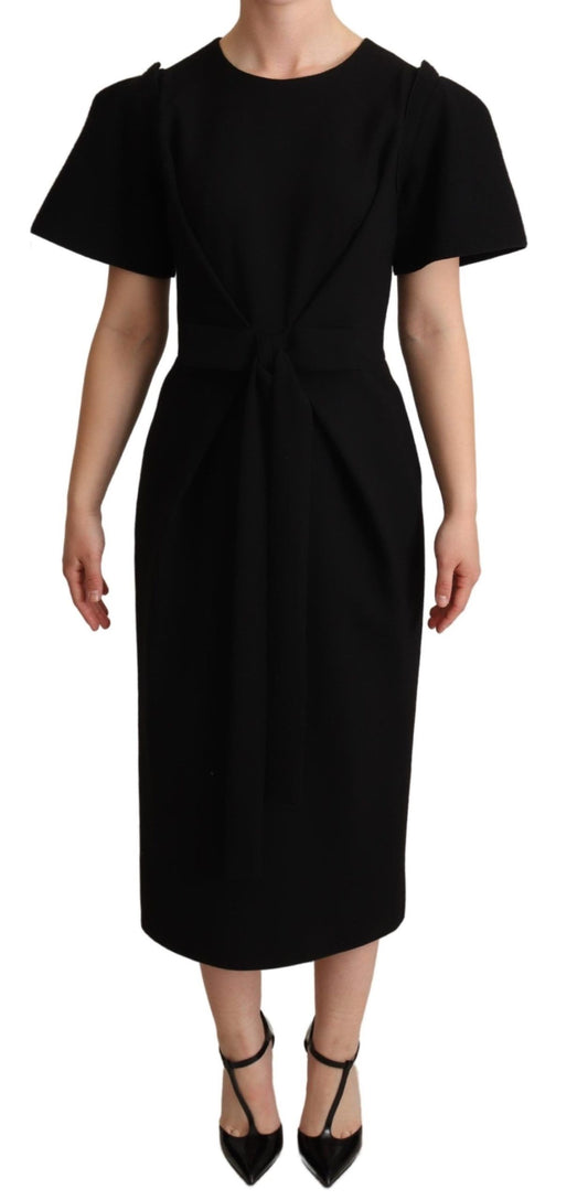 Elegant Voluminous Bow Midi Dress