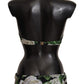 Elegant Black Rose Printed Two-Piece Bikini