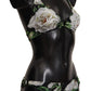Elegant Black Rose Printed Two-Piece Bikini