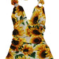 Chic Sunflower Print One Piece Bikini