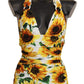 Chic Sunflower Print One Piece Bikini