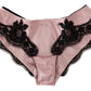 Elegant Pink Lace Silk Briefs