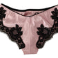 Elegant Pink Lace Silk Briefs
