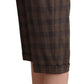 Checkered Wool Bermuda Shorts in Brown