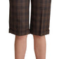 Checkered Wool Bermuda Shorts in Brown