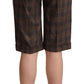 Checkered Wool Bermuda Shorts in Brown