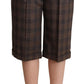 Checkered Wool Bermuda Shorts in Brown
