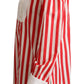 Elegant Red and White Stripe Cotton Polo Top