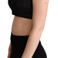 Elegant Black Silk Blend Bustier Crop Top
