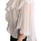 Elegant White Silk Long Sleeve Blouse