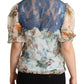 Chic Floral Silk Blouse with Ascot Collar