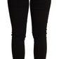 Elegant Mid-Waist Skinny Black Jeans