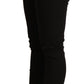 Elegant Black Mid-Waist Skinny Jeans