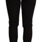 Elegant Black Mid-Waist Skinny Jeans