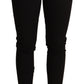 Elegant Black Mid-Waist Skinny Jeans