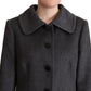 Elegant Gray Cashmere Trench Coat