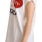 Chic White Crewneck Cap Sleeve Top