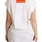 Chic White Crewneck Cap Sleeve Top