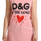 Chic Pink Motive Print Crewneck Tee