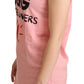 Chic Pink Motive Print Crewneck Tee