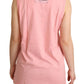Chic Pink Motive Print Crewneck Tee