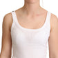 Chic White Cotton Blend Tank Top