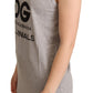 Chic Gray Sleeveless Logo Tank Top