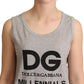 Chic Gray Sleeveless Logo Tank Top