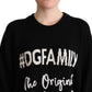 Chic Black Cashmere-Wool Crewneck Sweater