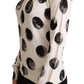 Elegant Polka Dot Silk Cardigan
