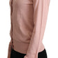Elegant Pink Cashmere Silk Cardigan