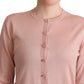 Elegant Pink Cashmere Silk Cardigan