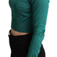 Elegant Turtleneck Silk Cropped Sweater