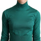 Elegant Turtleneck Silk Cropped Sweater