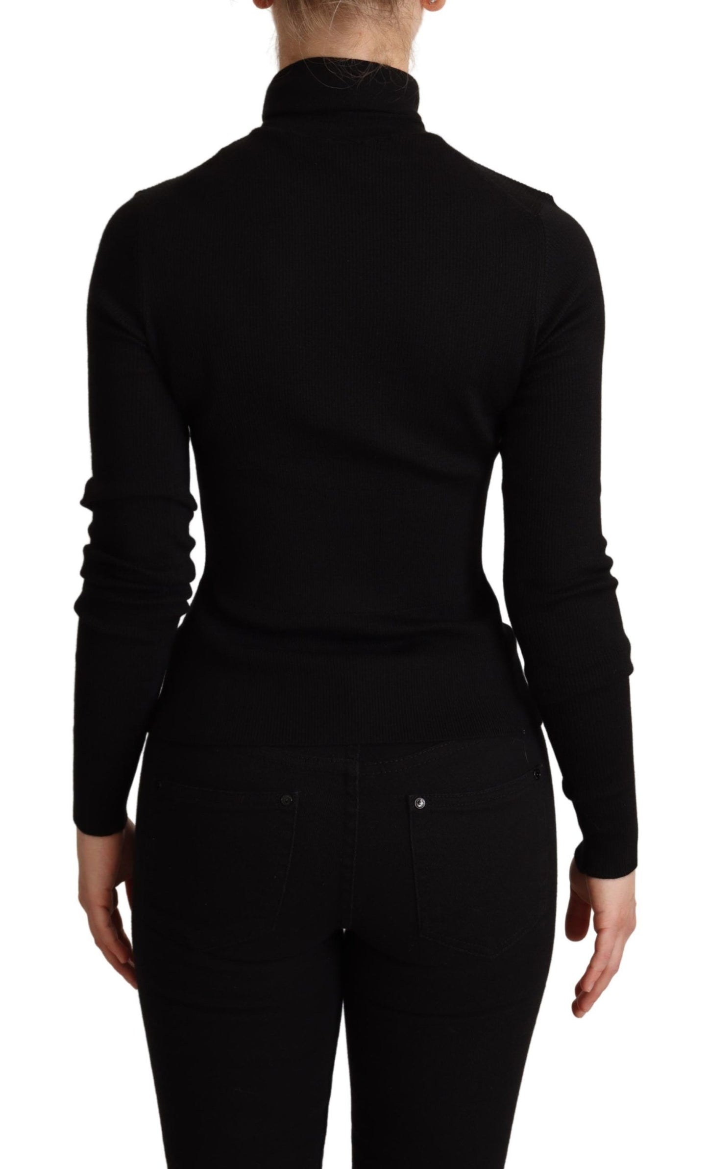 Elegant Textured Knit Cashmere Turtleneck Sweater