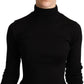 Elegant Textured Knit Cashmere Turtleneck Sweater