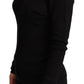 Elegant Black Silk Cashmere Cardigan