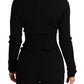 Elegant Black Silk Cashmere Cardigan