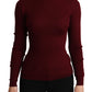 Elegant Bordeaux Turtle Neck Sweater
