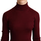 Elegant Bordeaux Turtle Neck Sweater