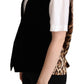 Elegant Sleeveless Black Leopard Print Vest