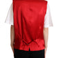 Elegant Red Virgin Wool Sleeveless Vest
