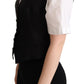 Elegant Black Silk Blend Waistcoat