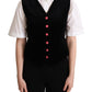 Elegant Black Velvet Sleeveless Waistcoat