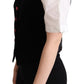 Elegant Black Velvet Sleeveless Waistcoat